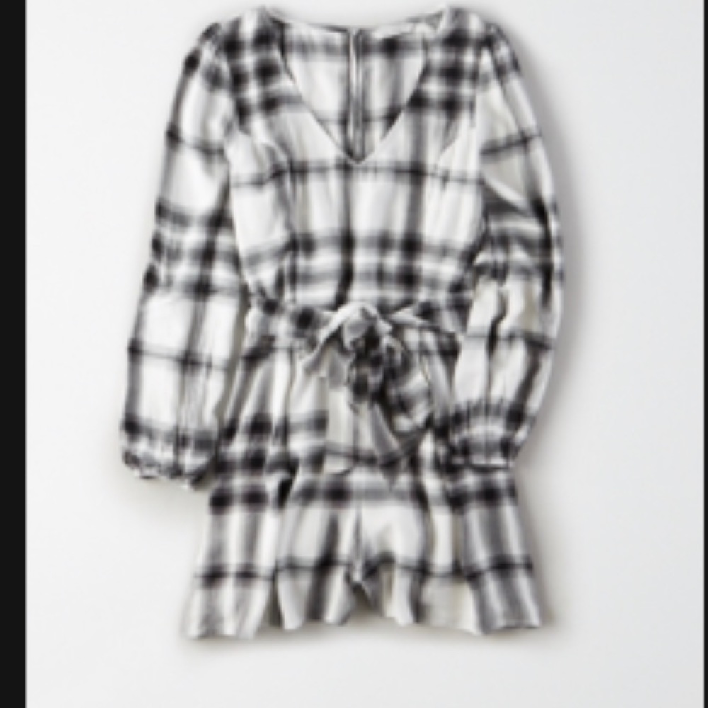 American Eagle Plaid Romper